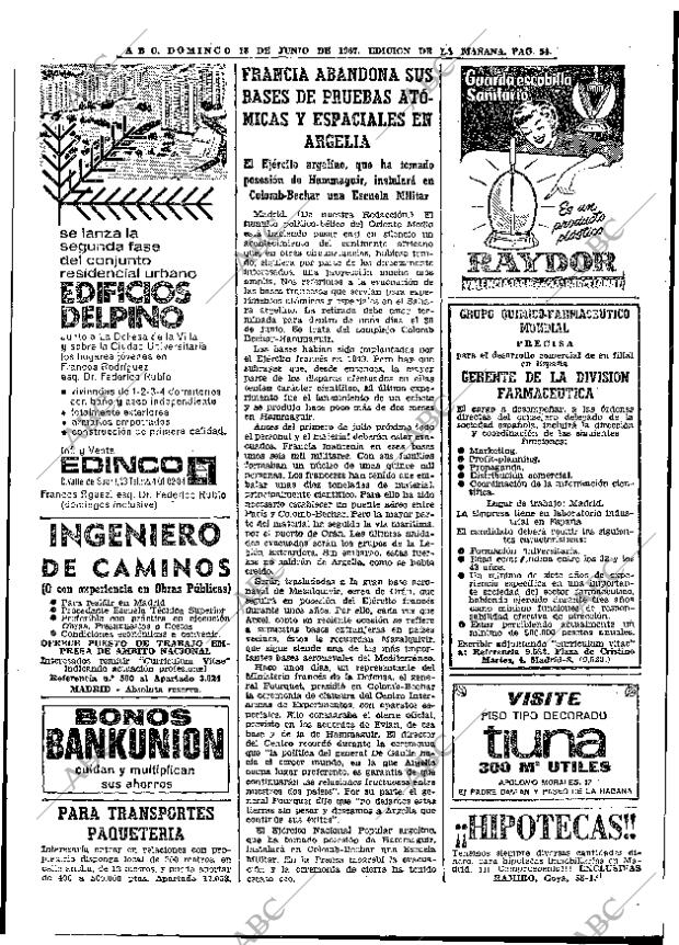 ABC MADRID 18-06-1967 página 54