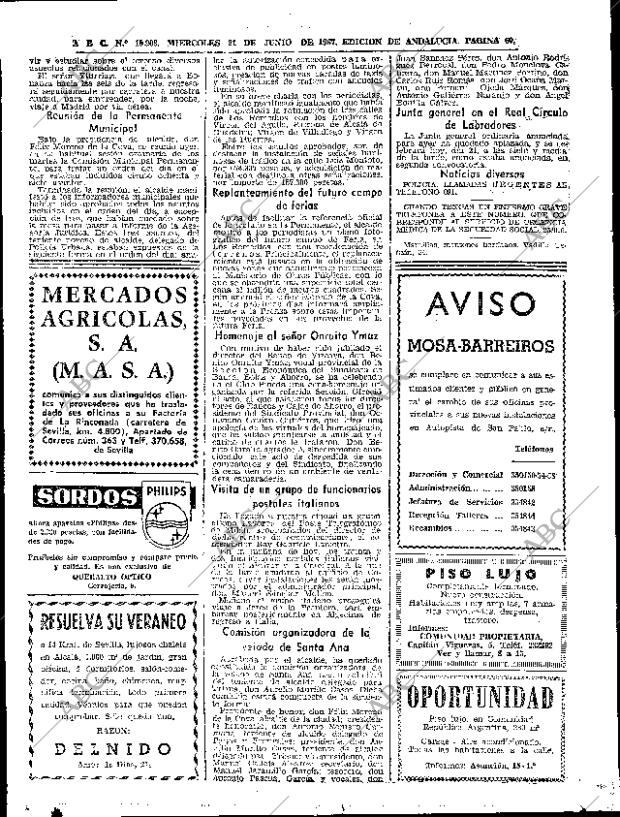 ABC SEVILLA 21-06-1967 página 60