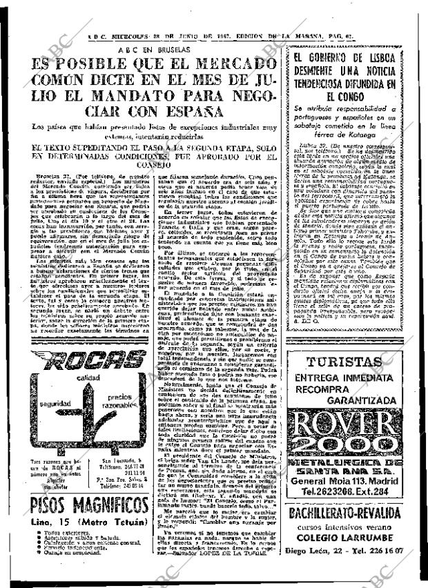 ABC MADRID 28-06-1967 página 67