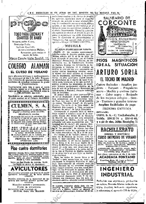 ABC MADRID 28-06-1967 página 84