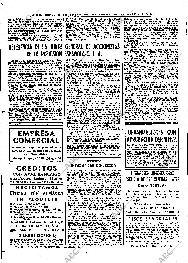 ABC MADRID 29-06-1967 página 104