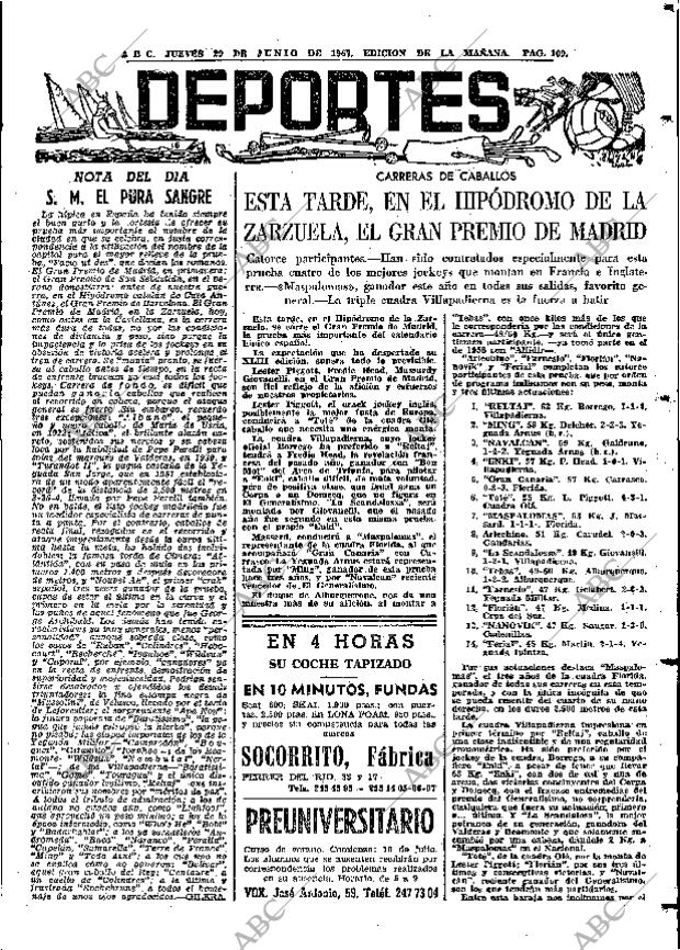 ABC MADRID 29-06-1967 página 109