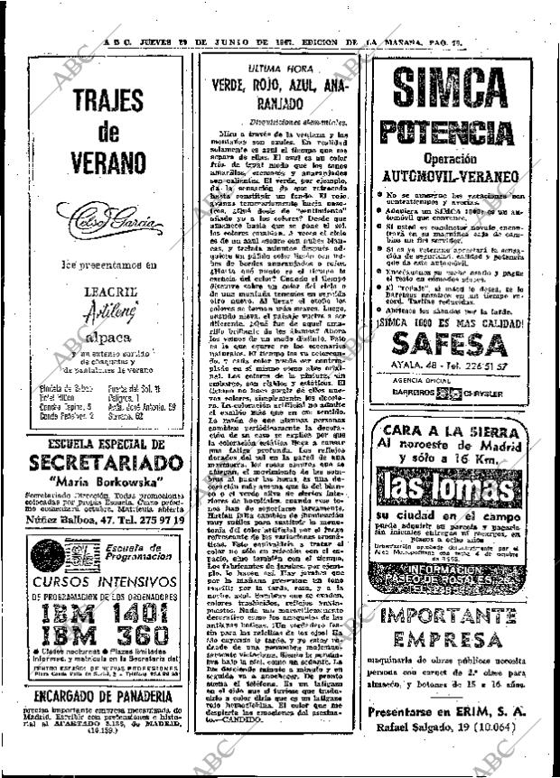 ABC MADRID 29-06-1967 página 70