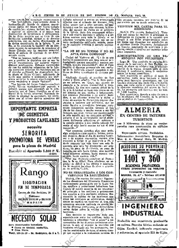 ABC MADRID 29-06-1967 página 78