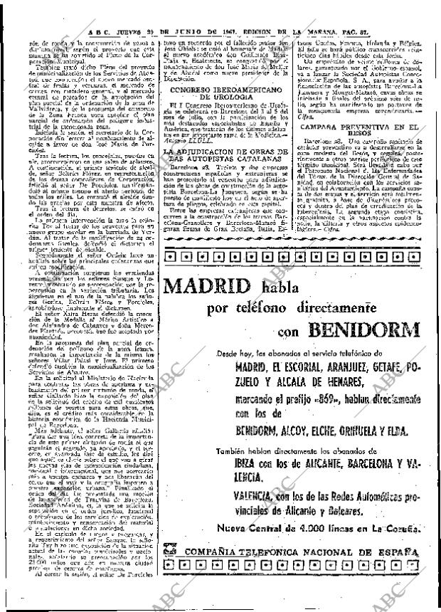 ABC MADRID 29-06-1967 página 87