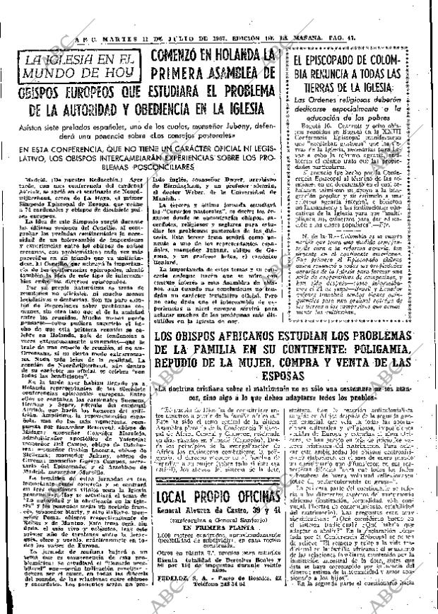 ABC MADRID 11-07-1967 página 47