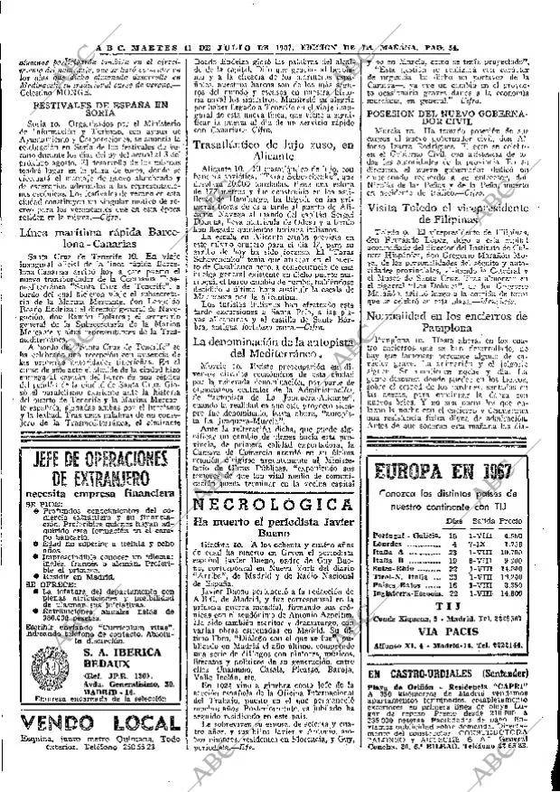 ABC MADRID 11-07-1967 página 54