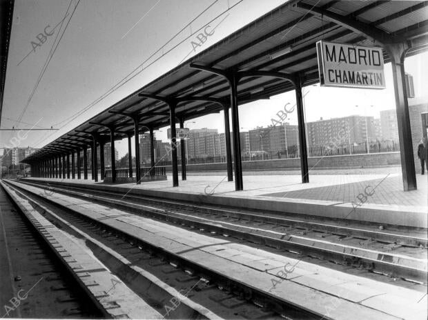 Estación de Chamartín, poco antes de inaugurar el túnel de la Risa