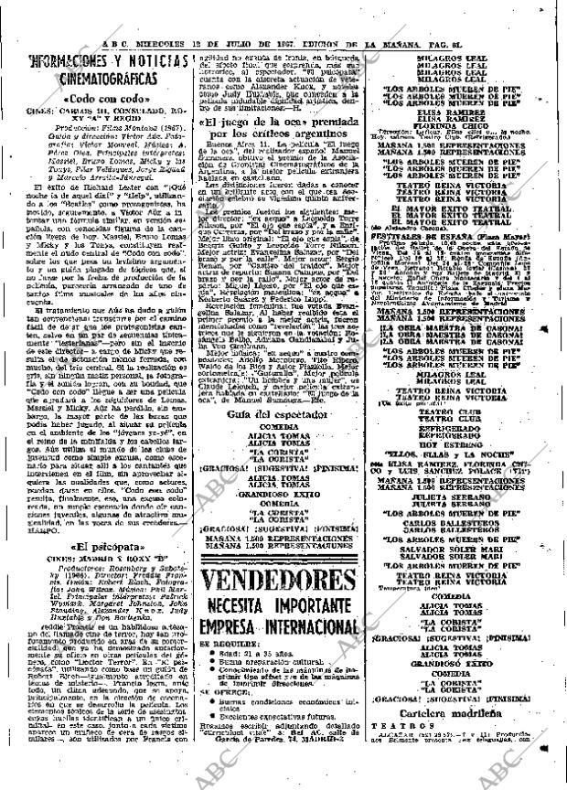 ABC MADRID 12-07-1967 página 91