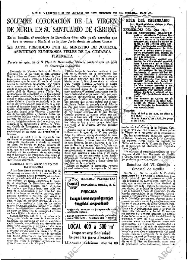 ABC MADRID 14-07-1967 página 47