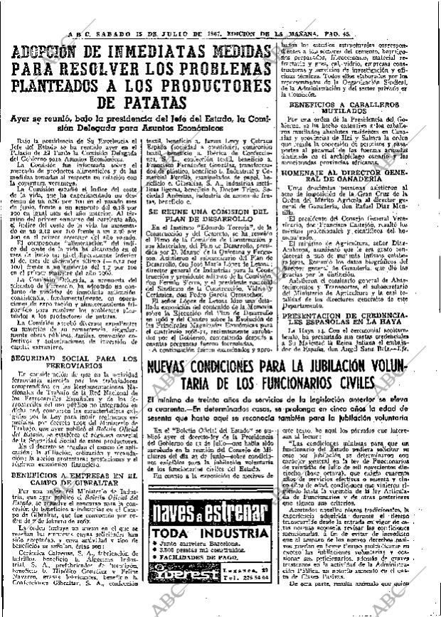ABC MADRID 15-07-1967 página 45