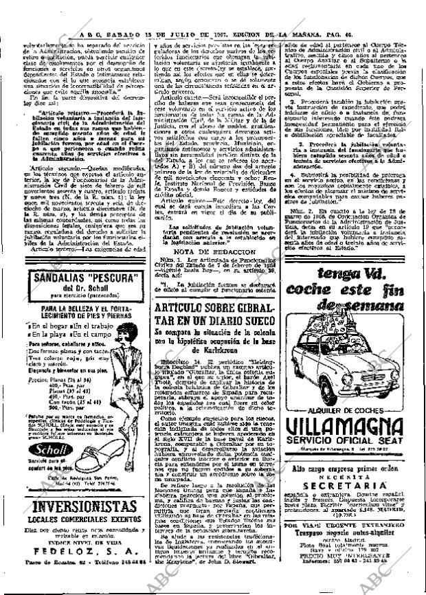 ABC MADRID 15-07-1967 página 46
