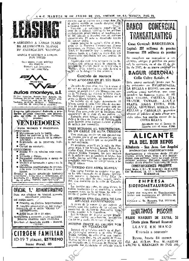 ABC MADRID 18-07-1967 página 64