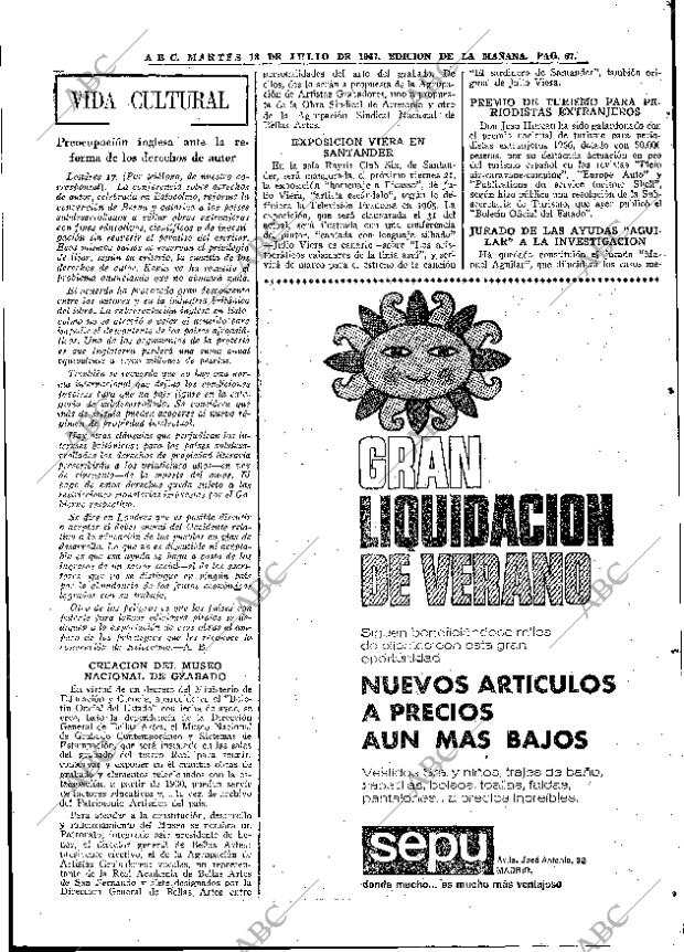 ABC MADRID 18-07-1967 página 67