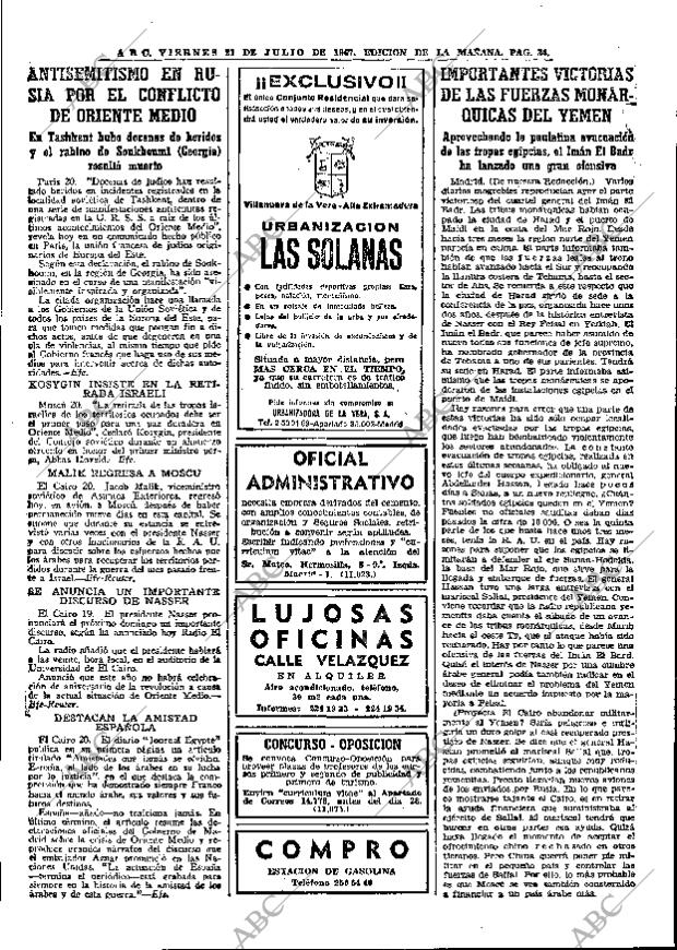 ABC MADRID 21-07-1967 página 34