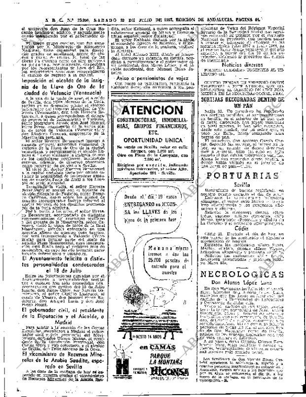 ABC SEVILLA 22-07-1967 página 44
