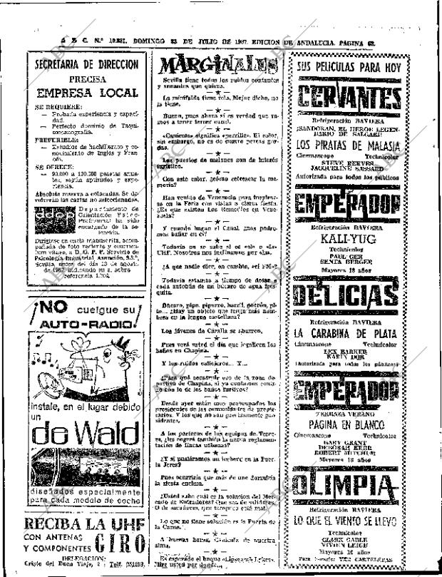 ABC SEVILLA 23-07-1967 página 62