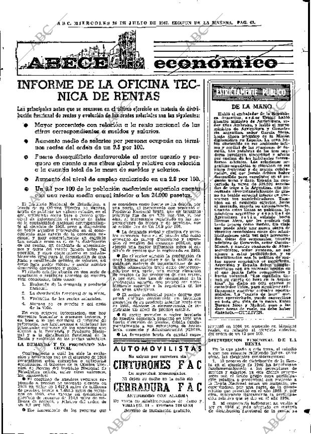 ABC MADRID 26-07-1967 página 63