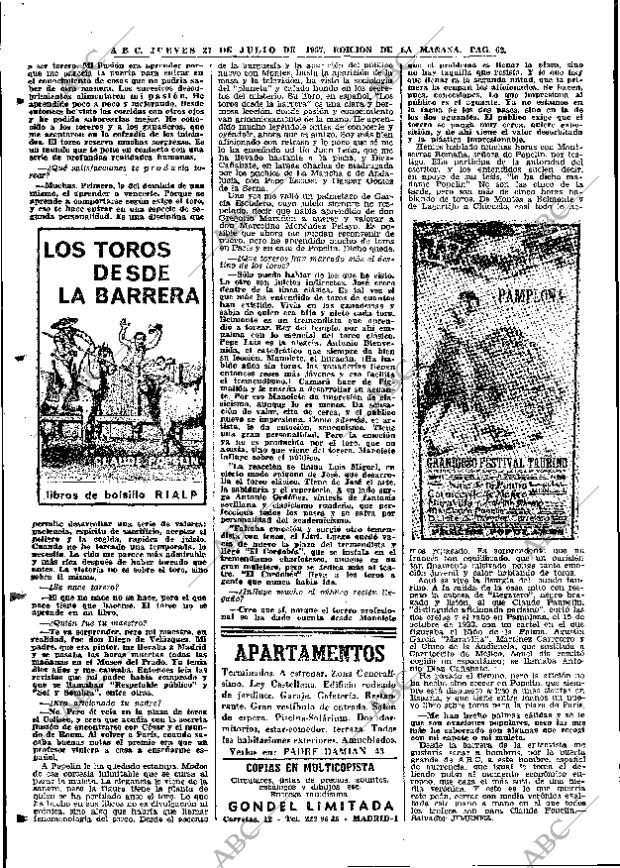 ABC MADRID 27-07-1967 página 62