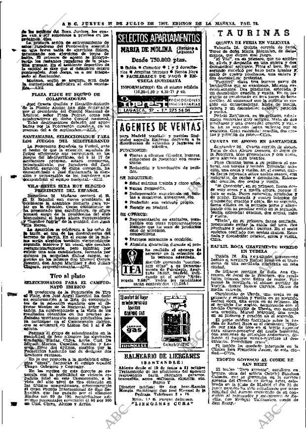 ABC MADRID 27-07-1967 página 72