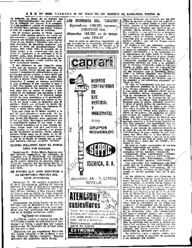 ABC SEVILLA 28-07-1967 página 54