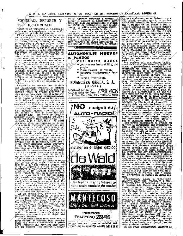 ABC SEVILLA 29-07-1967 página 45