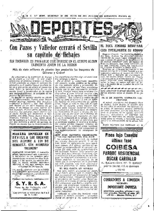 ABC SEVILLA 30-07-1967 página 63