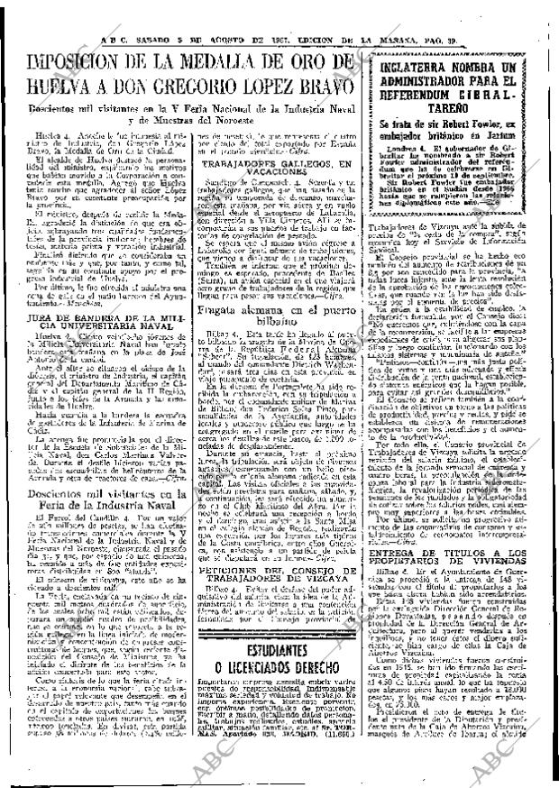 ABC MADRID 05-08-1967 página 39