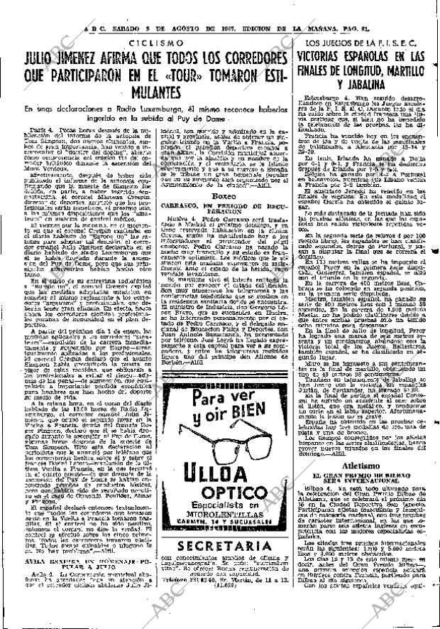 ABC MADRID 05-08-1967 página 61