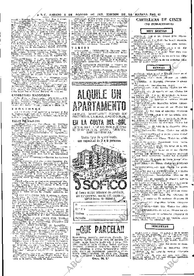 ABC MADRID 05-08-1967 página 65
