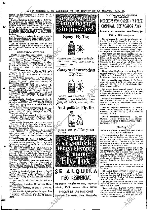 ABC MADRID 11-08-1967 página 62