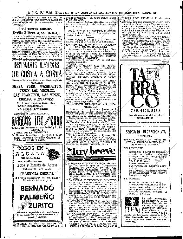 ABC SEVILLA 15-08-1967 página 66
