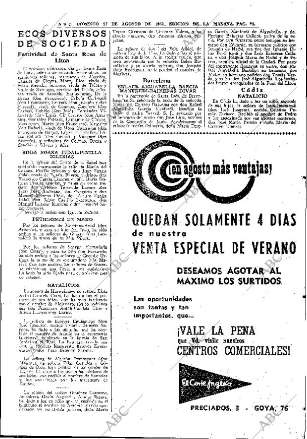 ABC MADRID 27-08-1967 página 71