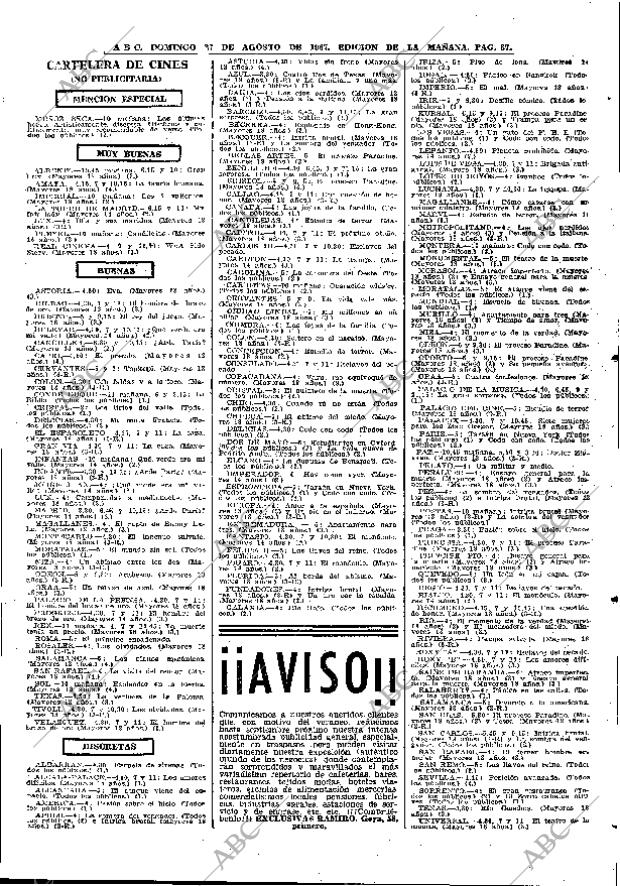 ABC MADRID 27-08-1967 página 87