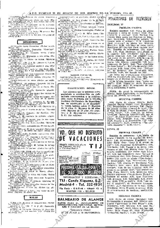 ABC MADRID 27-08-1967 página 88