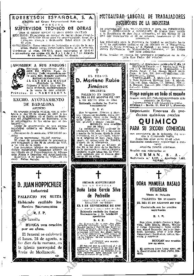 ABC MADRID 27-08-1967 página 98