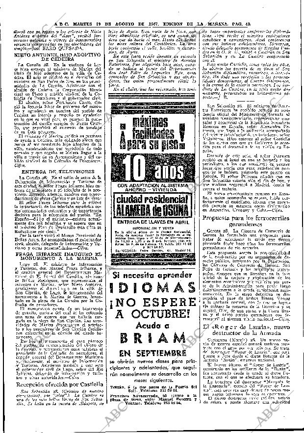 ABC MADRID 29-08-1967 página 40