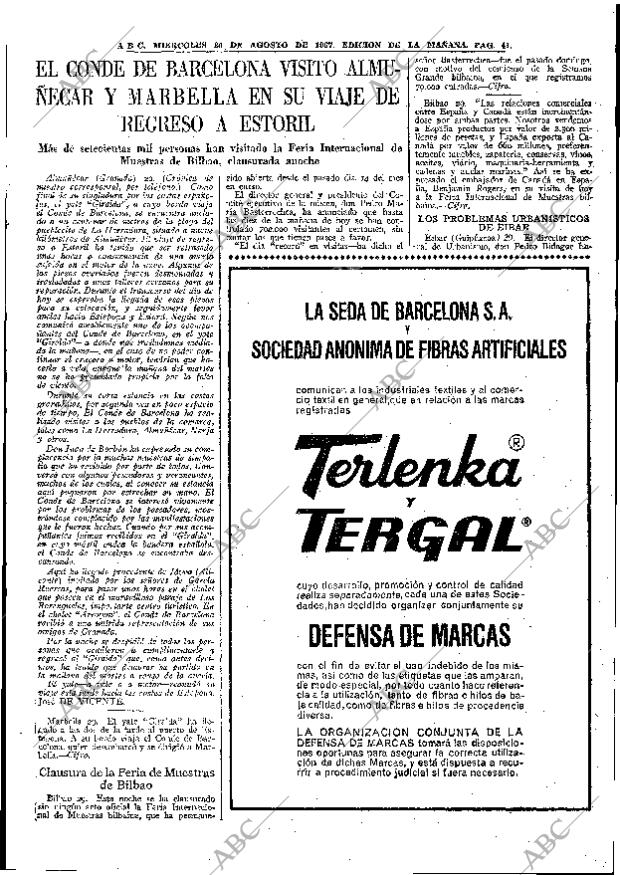 ABC MADRID 30-08-1967 página 41