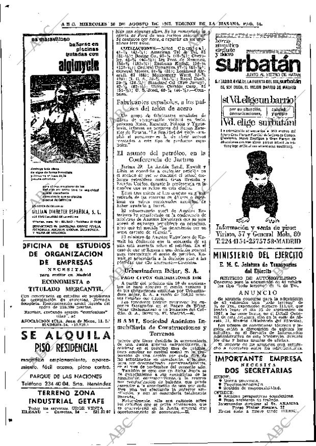 ABC MADRID 30-08-1967 página 54