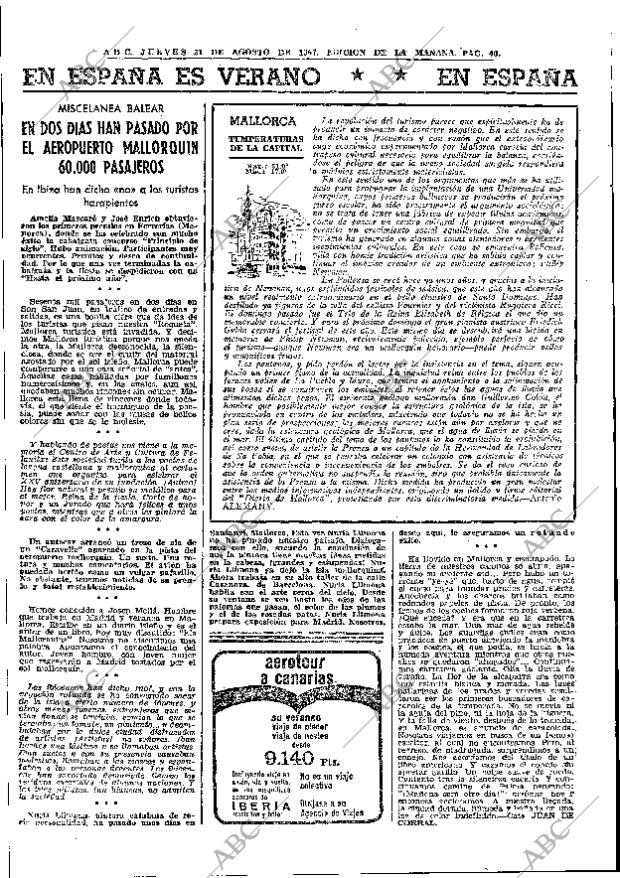 ABC MADRID 31-08-1967 página 40