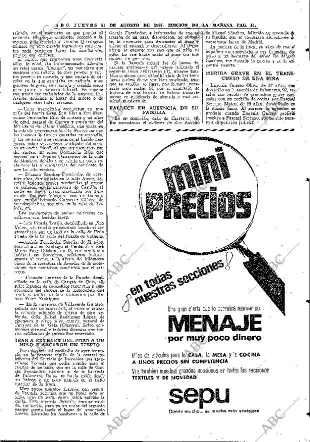 ABC MADRID 31-08-1967 página 51