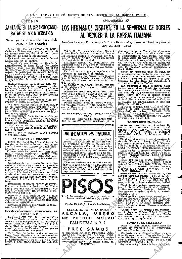 ABC MADRID 31-08-1967 página 61