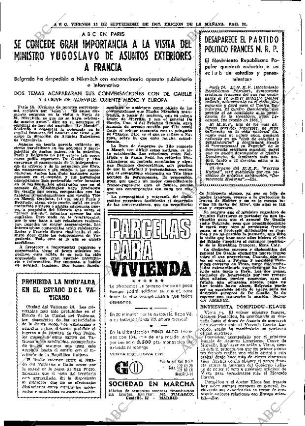 ABC MADRID 15-09-1967 página 31