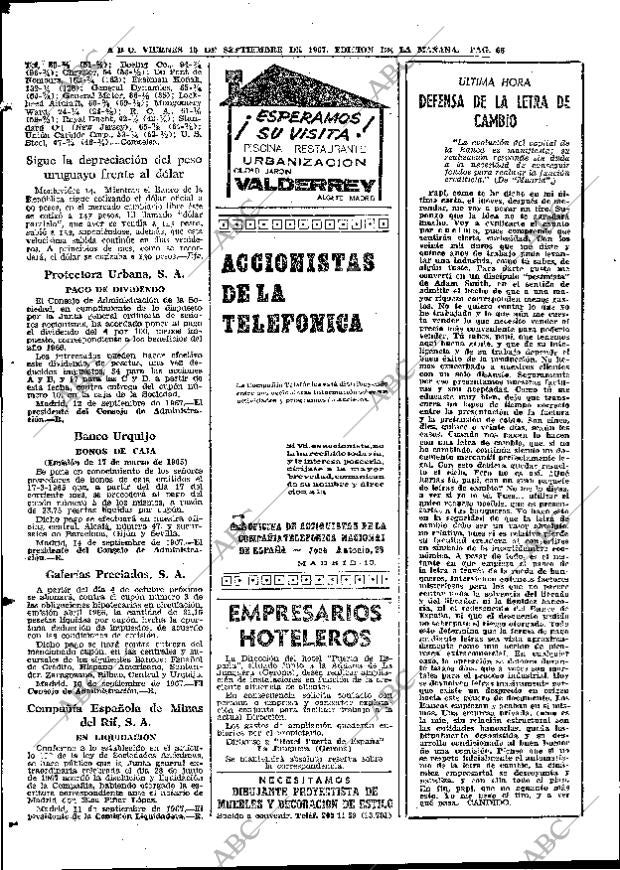 ABC MADRID 15-09-1967 página 66
