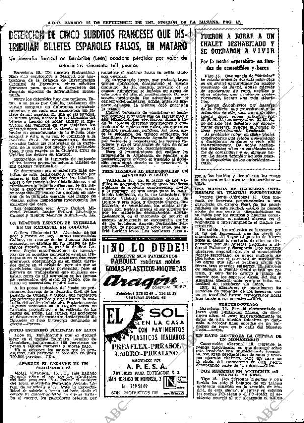 ABC MADRID 16-09-1967 página 47