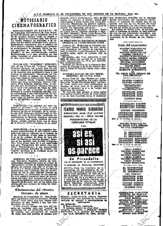 ABC MADRID 17-09-1967 página 101