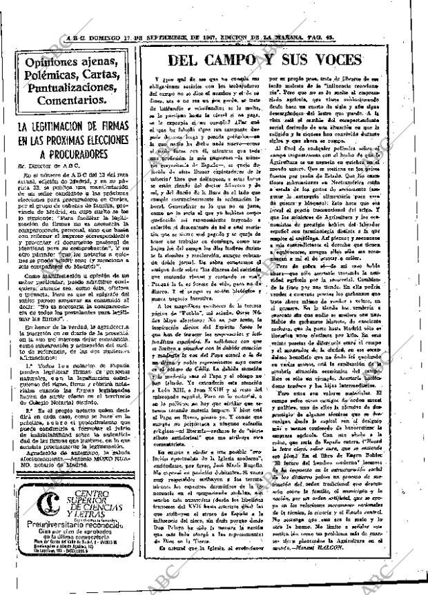 ABC MADRID 17-09-1967 página 45