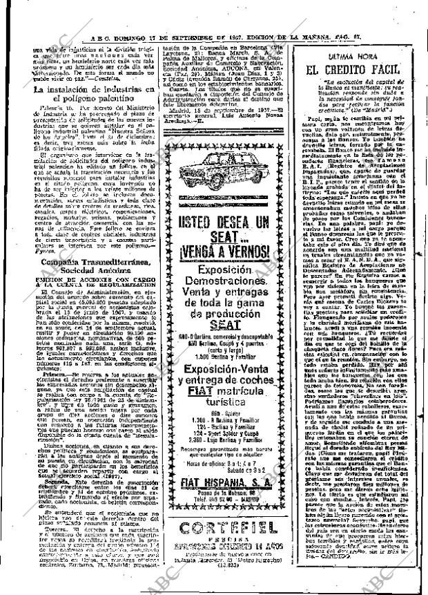 ABC MADRID 17-09-1967 página 87