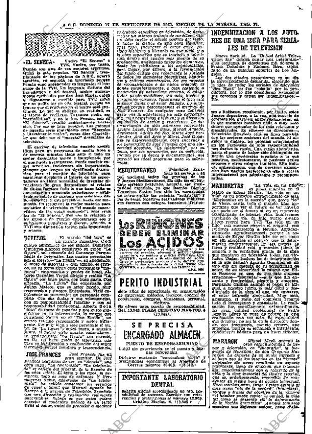 ABC MADRID 17-09-1967 página 97