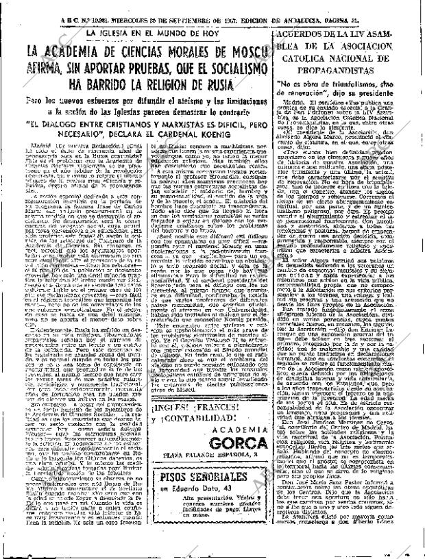 ABC SEVILLA 20-09-1967 página 31